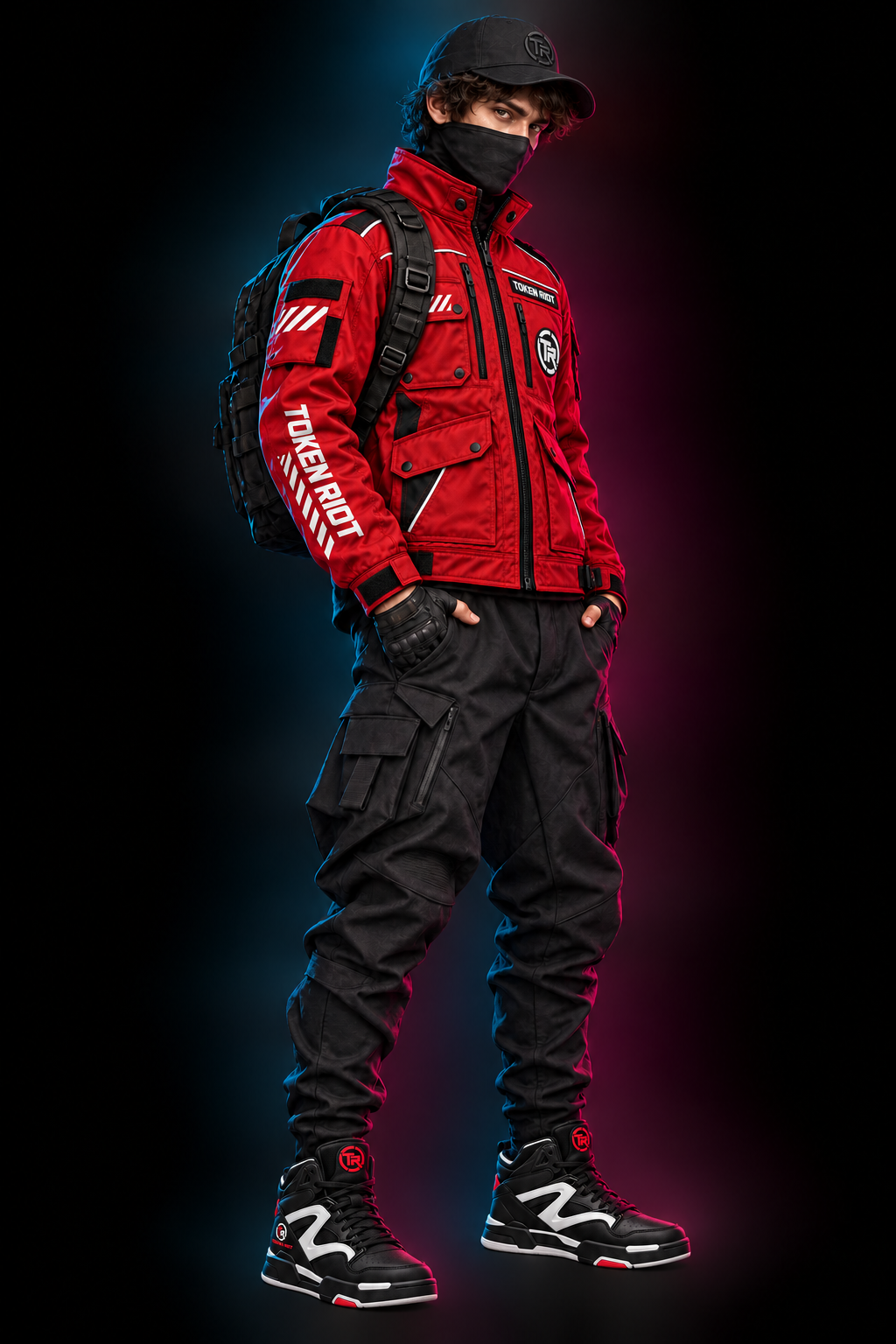 Naxo wearing the TOKEN RIOT collection